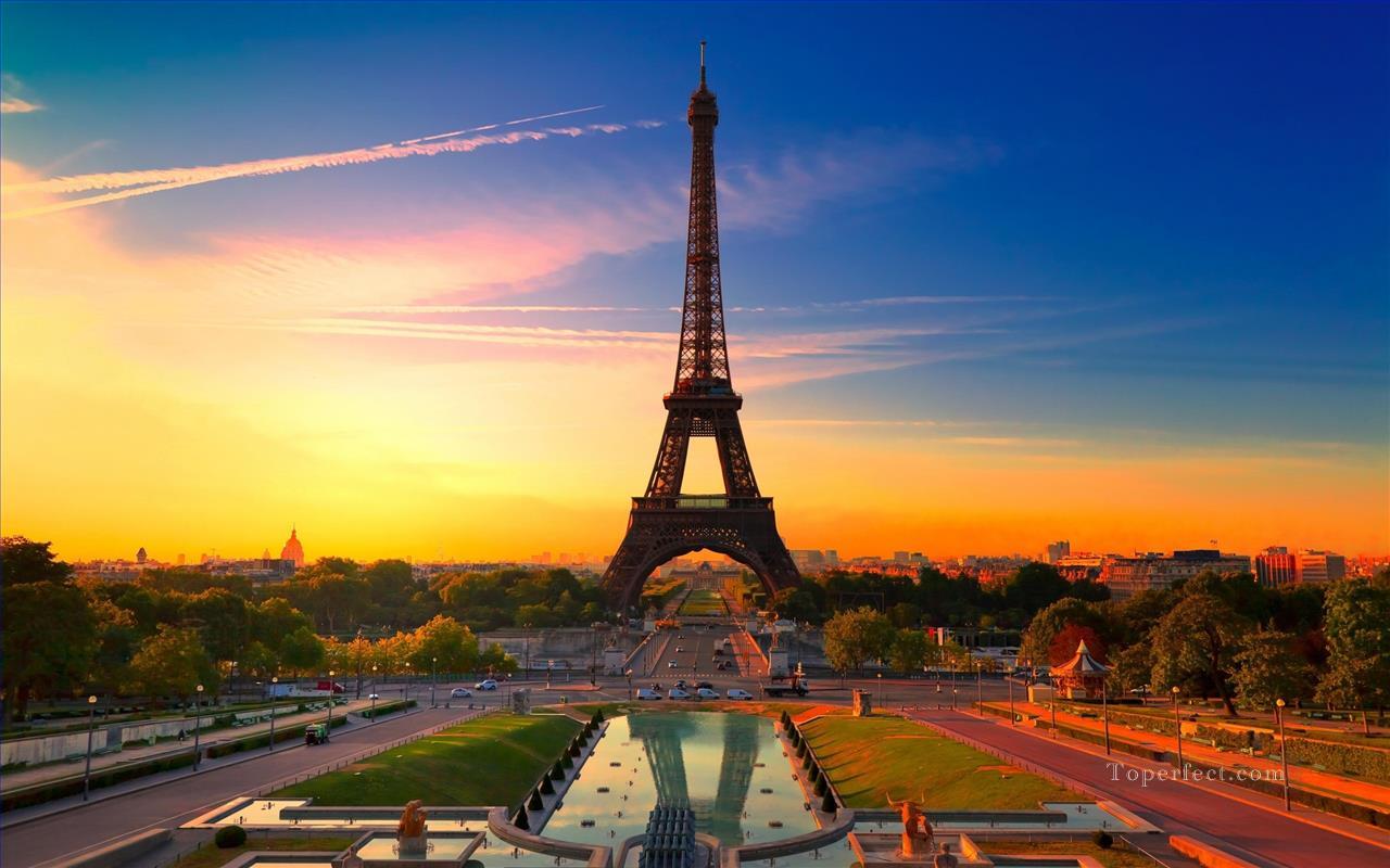 photo of Eiffel Tower Paris France Oil Paintings